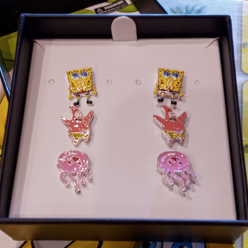 Spongebob Squarepants 3 Earrings SET